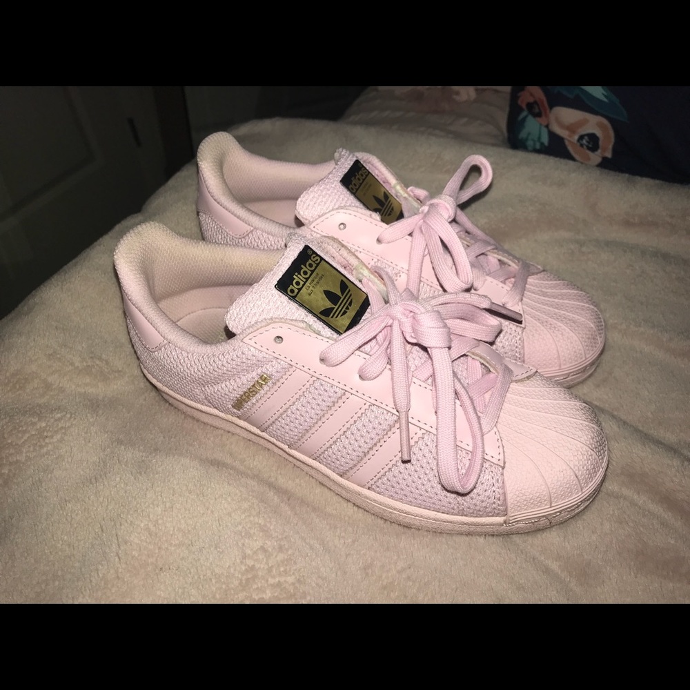ADIDAS Pink Shell Toe Fashion Sneaker